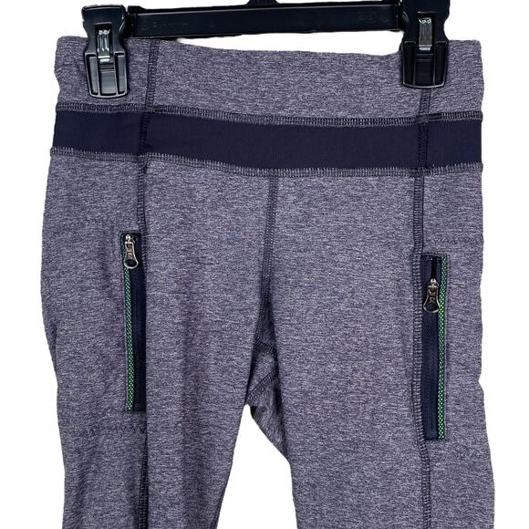 Lululemon Inspire Tight II Heathered Blue Navel Mesh Insert Leggings SZ 2 - Picture 6 of 15